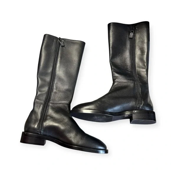 Stuart Weitzman Black Leather Mid-Calf Boots | NWOT - Picture 2 of 7
